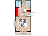 百間ハイツ 1Kの間取り