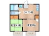 ベーサイドハイツ Ｂ 2DKの間取り