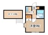 パークハイム 1Kの間取り
