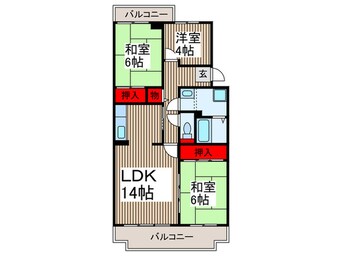 間取図 コ－ポレ－ト美原１号棟