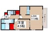 アムールライフタウン 1LDKの間取り