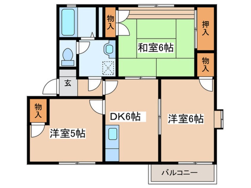 間取図 ドミ－ル宮ノ下Ｂ