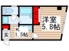 大室ビル 1Kの間取り