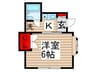 プチ・シンフォニ－ 1Kの間取り
