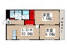 ライフマンション 2LDKの間取り