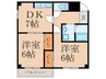 橘ハイツ(西側） 2DKの間取り