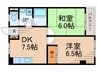 チェリ－ハイム 2DKの間取り