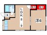 プラザドゥサン 1LDKの間取り