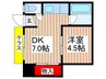 コ－ポ大沼 1DKの間取り