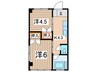 第二岸マンション 2Kの間取り