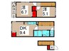 ミハス亀有エステ 2DKの間取り