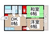 フラワ－ハイツ 2DKの間取り