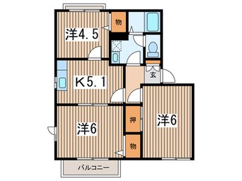 間取図 カルム小向Ｂ
