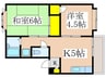 コ－ポサクライ ２ 2Kの間取り