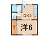 ウッデイ　６ 1DKの間取り