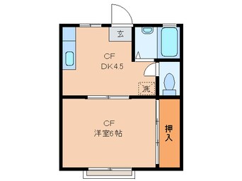 間取図 ウッデイ　６