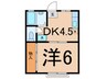 ウッデイ　６ 1DKの間取り
