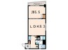 Legabene八丁堀 1LDKの間取り