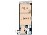 Legabene八丁堀 1LDKの間取り