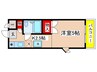 向ヶ丘ヒルズ 1Kの間取り