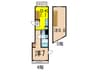 THE OAKS 不動前テラス 2DKの間取り