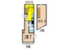 THE OAKS 不動前テラス 2DKの間取り