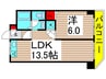 エスポワ－ル東和第２ 1LDKの間取り