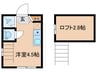 ハーモニーテラス神谷Ⅲ 1Rの間取り