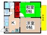 梵天塚ハイツ 2Kの間取り