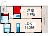プレイヤード 1LDKの間取り