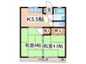 コーポ八木 2Kの間取り