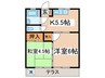 コーポ八木 2Kの間取り