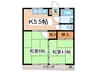 コーポ八木 2Kの間取り