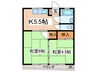 コーポ八木 2Kの間取り