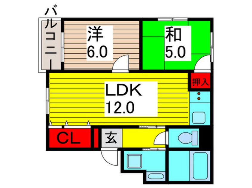 間取図 コーポ雅Ⅱ