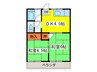 第一はなぶさコ－ポ 2DKの間取り