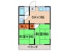 第一はなぶさコ－ポ 2DKの間取り