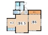 杉山荘１ 2Kの間取り
