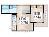 オーベルジーヌ Ｍ 1LDKの間取り