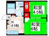 若葉ハイツ 2Kの間取り