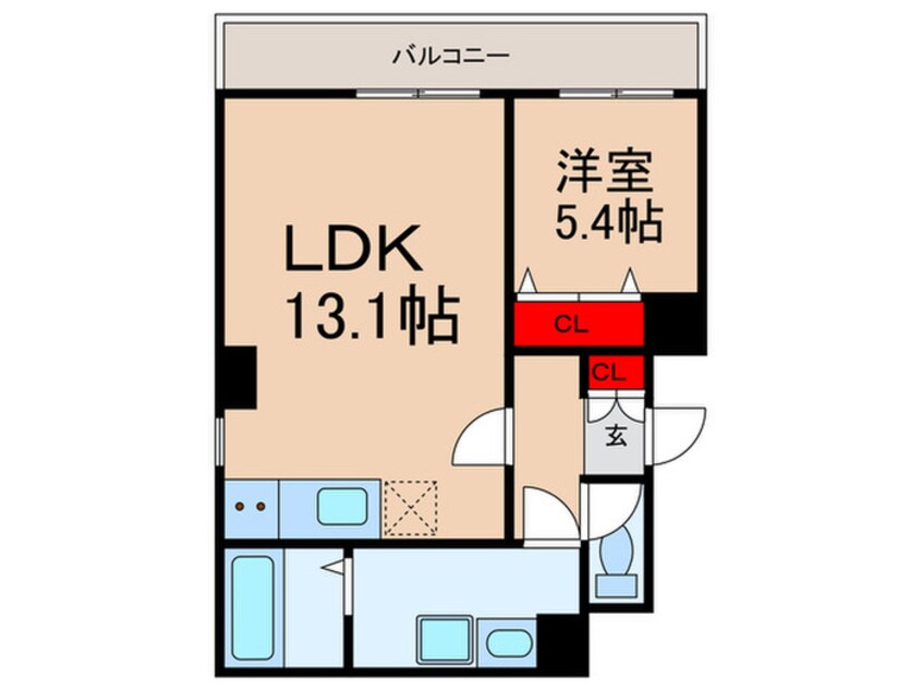 間取図 ﾌﾞﾙｯｸｻｲﾄﾞ水天宮前