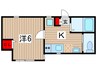 オージーパークハウス 1Kの間取り