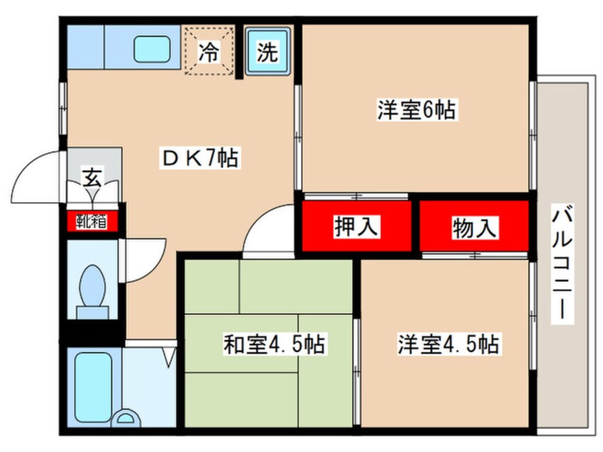 間取図 サンコウハイツF