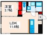 日暮里レーベル 1LDKの間取り