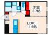 日暮里レーベル 1LDKの間取り