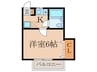 ウィスタリア 1Kの間取り