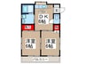 フラワ－コ－ポ 2DKの間取り