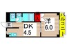 エミコーポラス 1DKの間取り