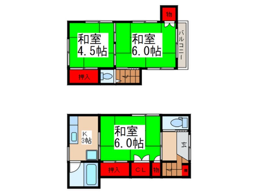 間取図 大島8丁目貸家Ⅱ