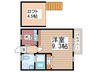 サンハイムⅢ 1Kの間取り